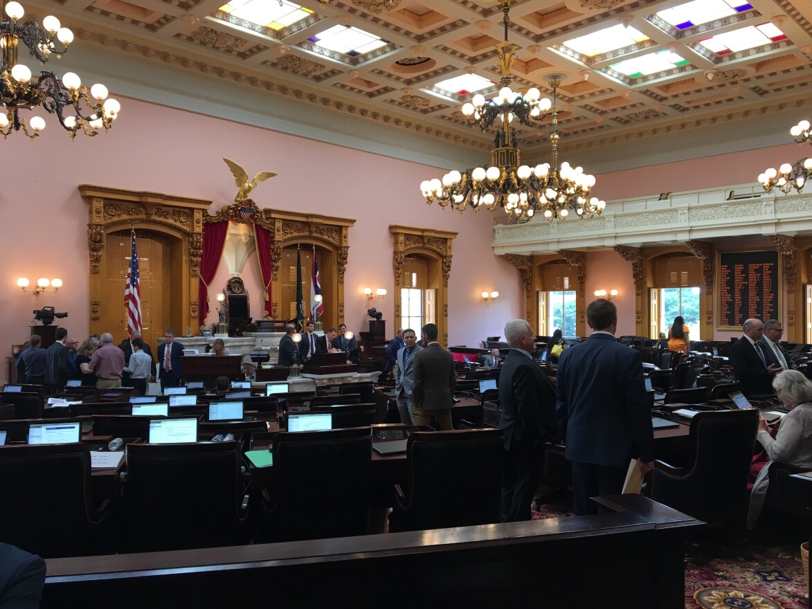 The House emptied out during recess after the vote on the state budget. Speaker Larry Householder had hoped to reconvene to vote on House Bill 6.